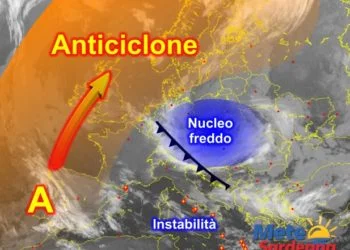 Meteosat Sardegna 9 350x250 - Nucleo freddo si estende sul Mediterraneo: instabilità accelera