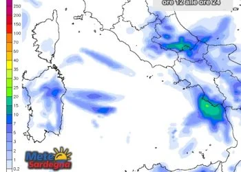 Piogge Sardegna 4 350x250 - Nucleo freddo si estende sul Mediterraneo: instabilità accelera