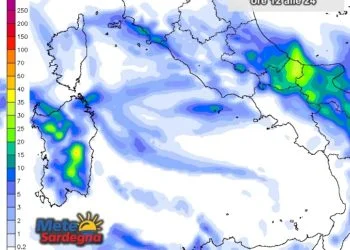 Piogge Sardegna 8 350x250 - Forte peggioramento martedì 22 marzo