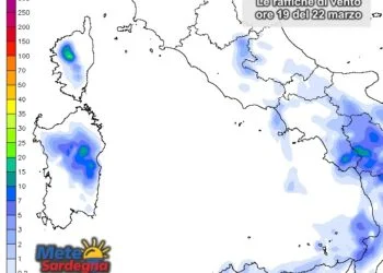 Piogge Sardegna 9 350x250 - Forte peggioramento martedì 22 marzo