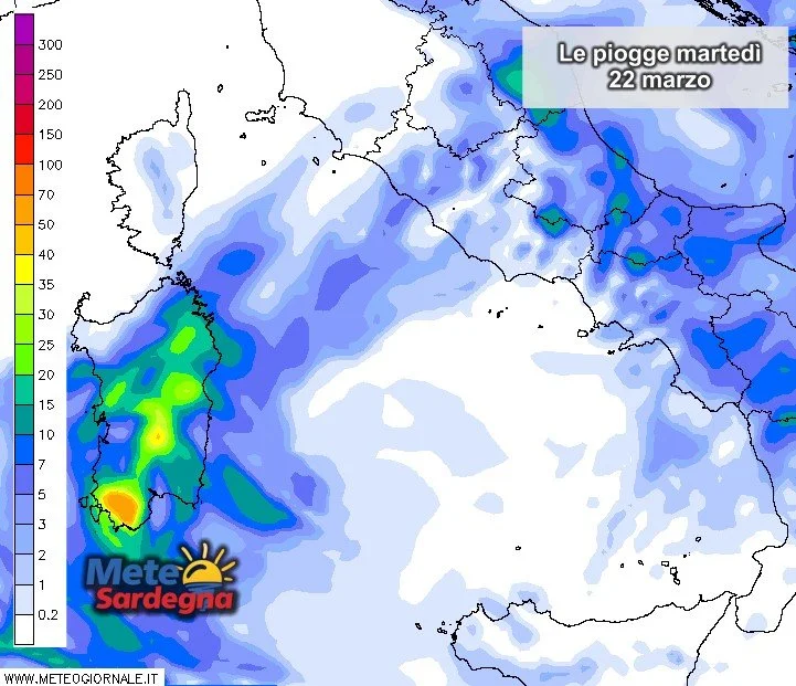 Piogge martedì 22 marzo - Forte peggioramento martedì 22 marzo