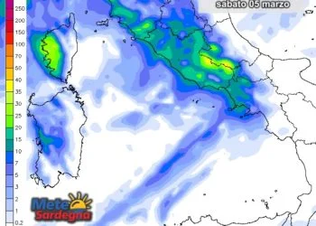 Piogge sardegna 05 marzo 350x250 - Clou del maltempo invernale, piogge e nevicate. Dal weekend svolta meteo