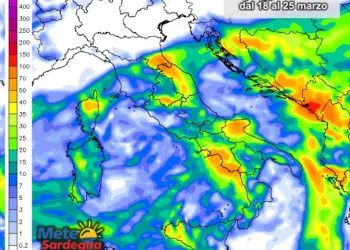 Piogge settimanali 1 350x250 - Forte peggioramento martedì 22 marzo