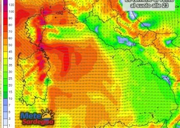 Previsione vento sardegna 350x250 - Piogge in atto: ecco dove