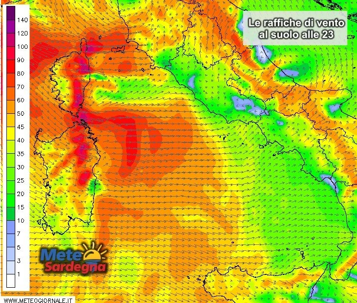 Previsione vento sardegna - In serata tornerà il forte vento di Maestrale