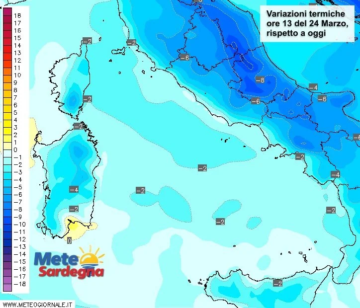 Temperature 1 - Metà settimana prossima: temperature di nuovo giù di molto