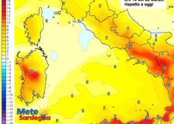 Variazioni temperature 350x250 - Forte peggioramento martedì 22 marzo