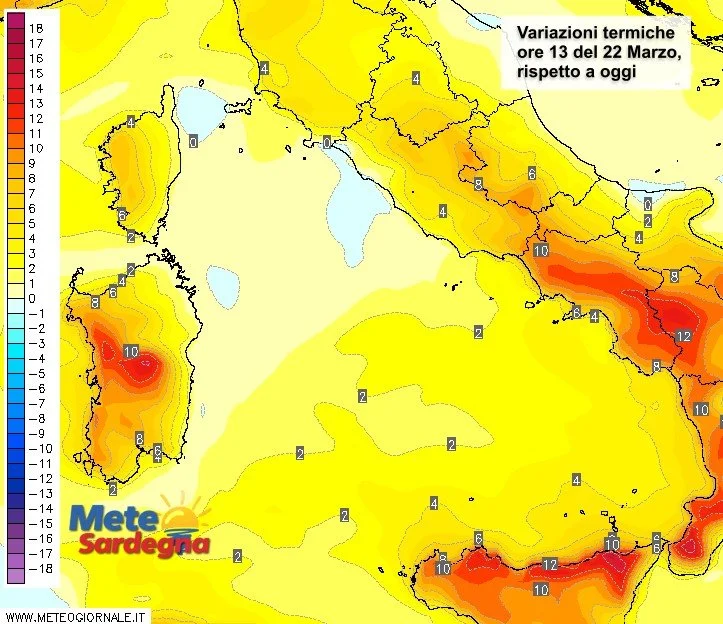 Variazioni temperature - Primi caldi di primavera nei prossimi giorni: ma non durerà