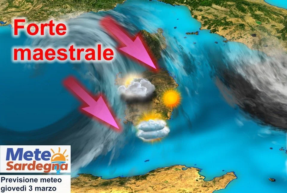 maestrale burrasca freddo sardegna - Bufera di forte maestrale, poi in arrivo altro maltempo con pioggia e neve