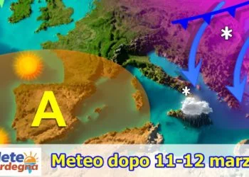 meteo sardegna tendenza marzo primavera 350x250 - Clou del maltempo invernale, piogge e nevicate. Dal weekend svolta meteo