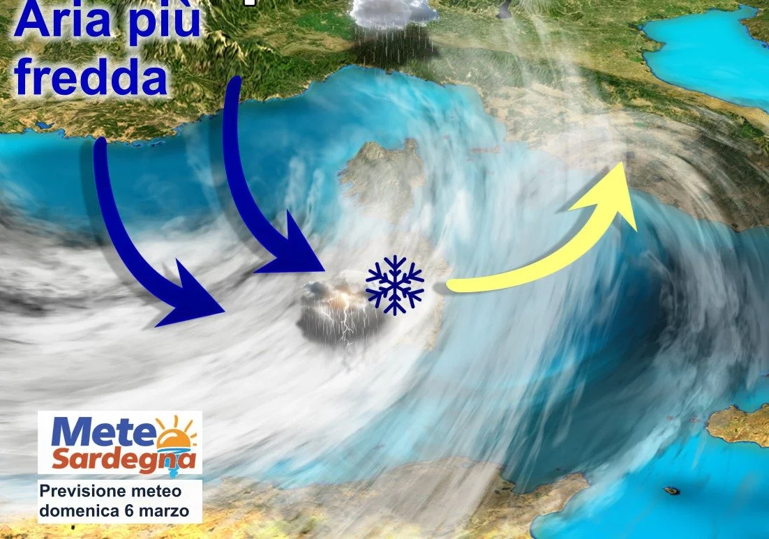 sardegna maltempo weekend inverno marzo meteo - Maltempo, con freddo e nevicate. Meteo invernale anche prossima settimana