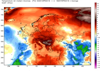 Anomalie termiche 350x250 - Violento rialzo delle temperature minime nel fine settimana