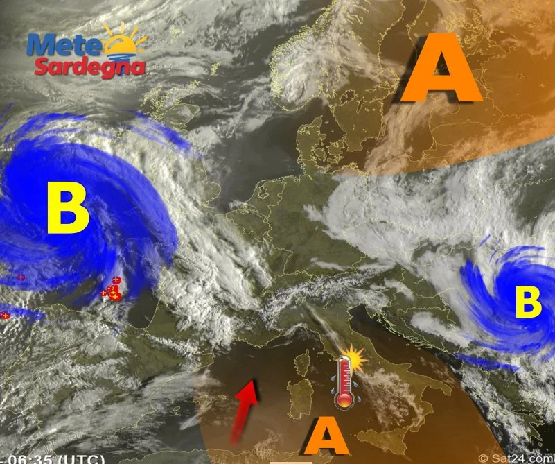 Meteosat 2 - Torna l'Anticiclone africano