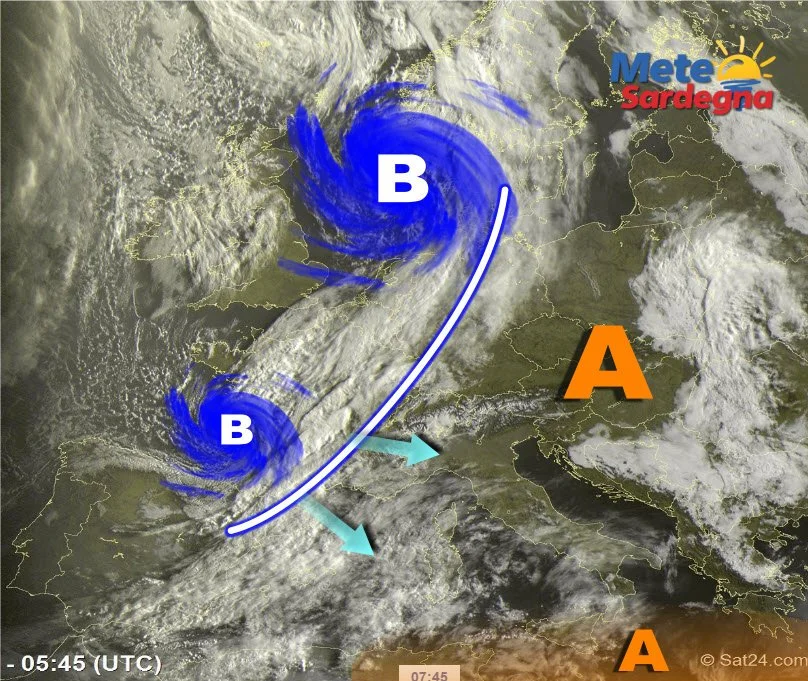 Meteosat 6 - Perturbazione pronta a scatenare il maltempo: ecco dove si trova