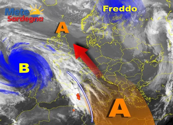 Meteosat sardegna 1 1 - Avanzano minacciosi temporali da ovest