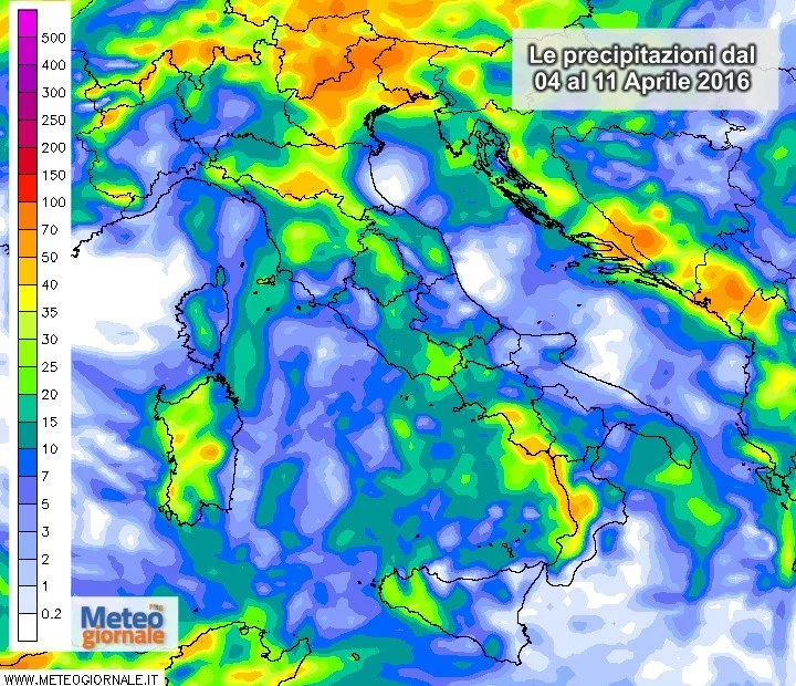 Piogge settimanali - Forte maltempo da giovedì in poi: quanto pioverà?