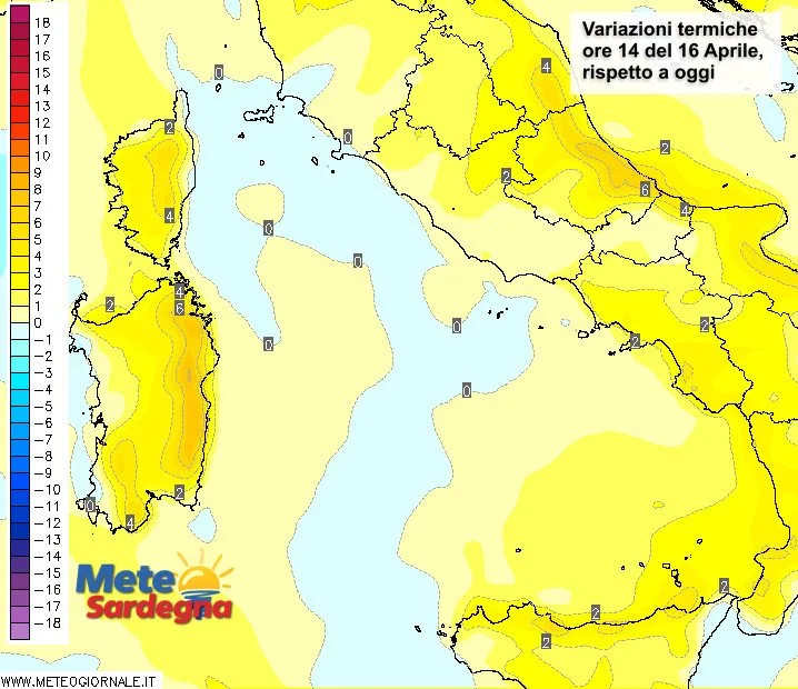 Variazioni temperature 1 - In arrivo un weekend d'estate: temperature in forte aumento