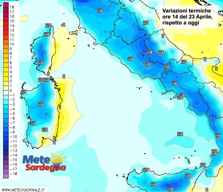 Variazioni temperature 2 - Temperature in forte diminuzione da sabato: farà freddo