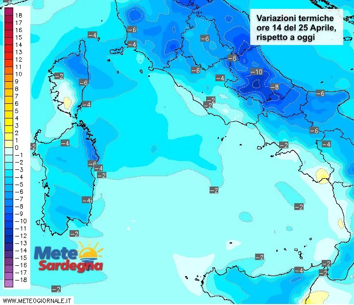 Variazioni termiche 2 - Lunedì farà freddo: ecco quanto ancora caleranno le temperature