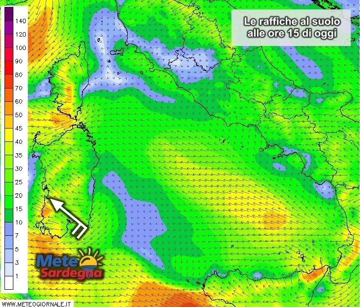 Vento al suolo - Atteso Scirocco con raffiche localmente intense