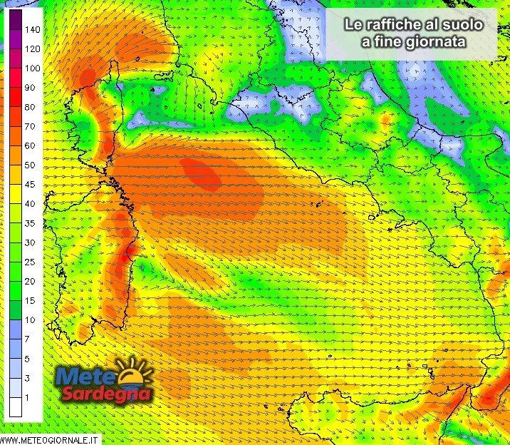 Vento - Domani arriva il Maestrale e porterà il freddo