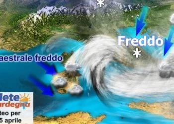 sardegna meteo freddo 25 aprile vento maestrale 350x250 - Maltempo del 1° maggio in fase di preparazione