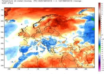 Anomalie termiche 350x250 - Meteo, in arrivo perturbazione: che effetti avrà? Maestrale in rinforzo