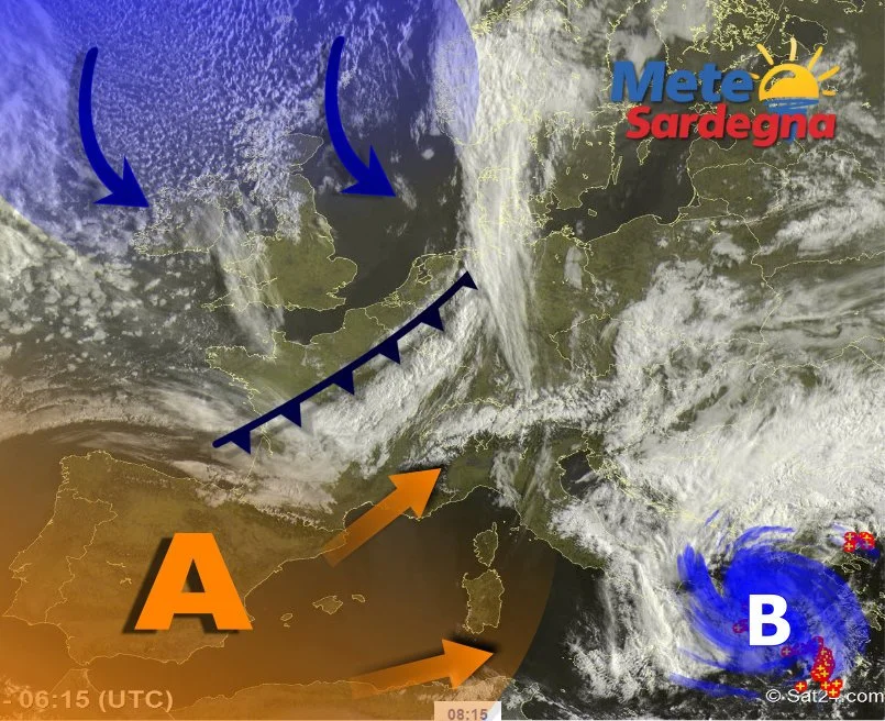 Meteosat 1 - Si allontana la Bassa Pressione e si rivede l'Anticiclone