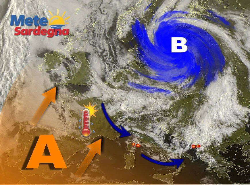 Meteosat 10 - Avanza l'Alta Pressione, ma insiste il fresco Maestrale