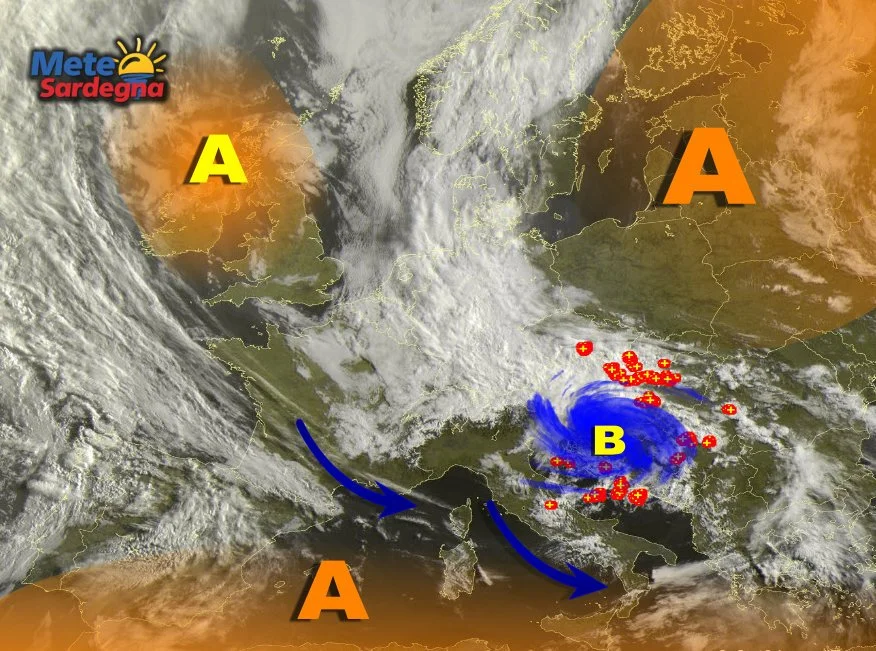 Meteosat 13 - Ci siamo: oggi si calmerà il vento e via all'Alta Pressione