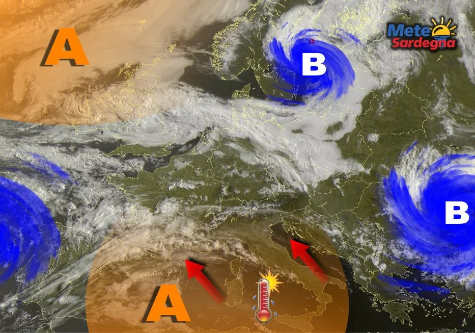 Meteosat 14 - Sardegna la regione più calda di oggi: ecco l'Anticiclone africano