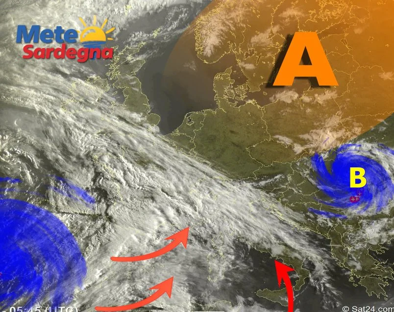 Meteosat 5 - Sta per arrivare il caldo, ma precederà il maltempo