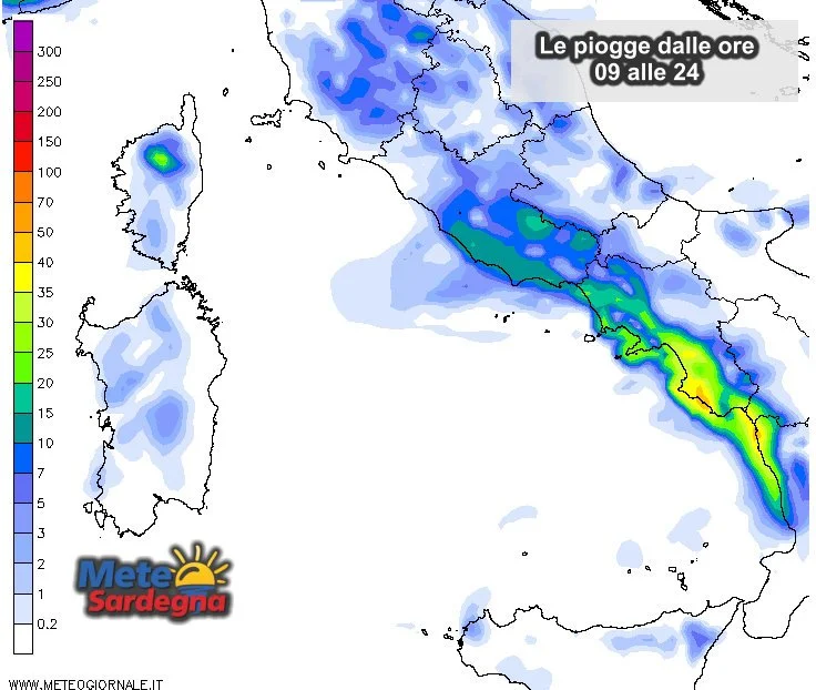 Piogge 10 - Le piogge previste per la giornata di oggi