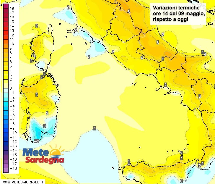 Variazioni temperature 1 - A inizio della prossima settimana farà caldo