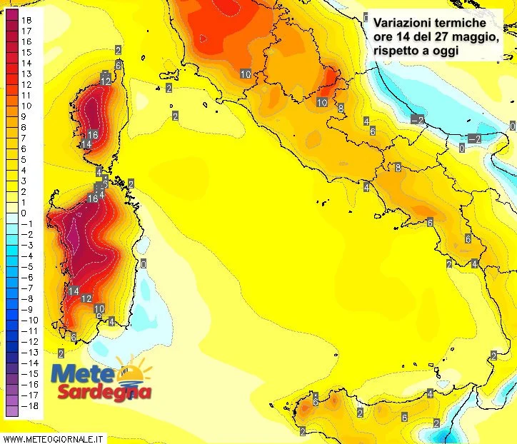 Variazioni termiche 1 - Violento rialzo delle temperature: scoppierà l'estate!