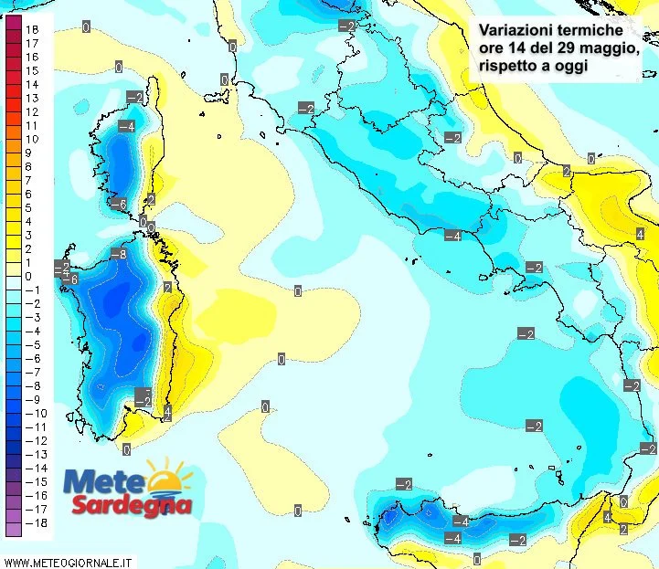 Variazioni termiche 2 - Nuovo crollo delle temperature a partire da domenica