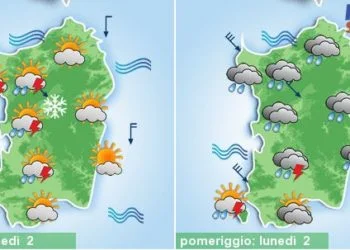 sardegna meteo maggio maltempo poi migliora 350x250 - Da domani grosse differenze di temperatura tra est e ovest