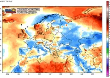 Anomalie termiche 350x250 - Gran caldo, ma è imminente un temporaneo calo termico con un po' di vento