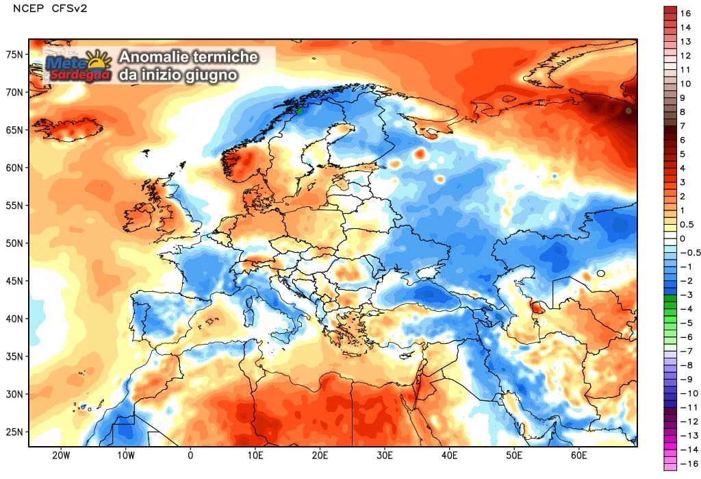 Anomalie termiche - Giugno è stato molto fresco. Almeno sinora...