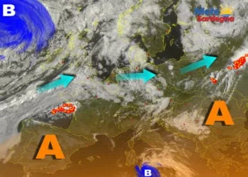 Meteosat 13 350x250 - Gran caldo, ma è imminente un temporaneo calo termico con un po' di vento