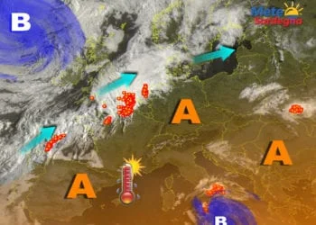 Meteosat 14 350x250 - Gran caldo, ma è imminente un temporaneo calo termico con un po' di vento