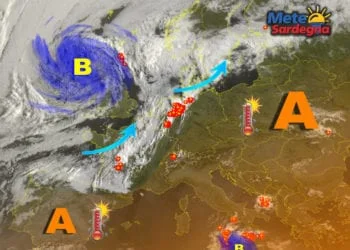 Meteosat 15 350x250 - Gran caldo, ma è imminente un temporaneo calo termico con un po' di vento