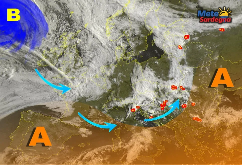 Meteosat 17 - Un po' di Maestrale porta refrigerio: ecco la causa