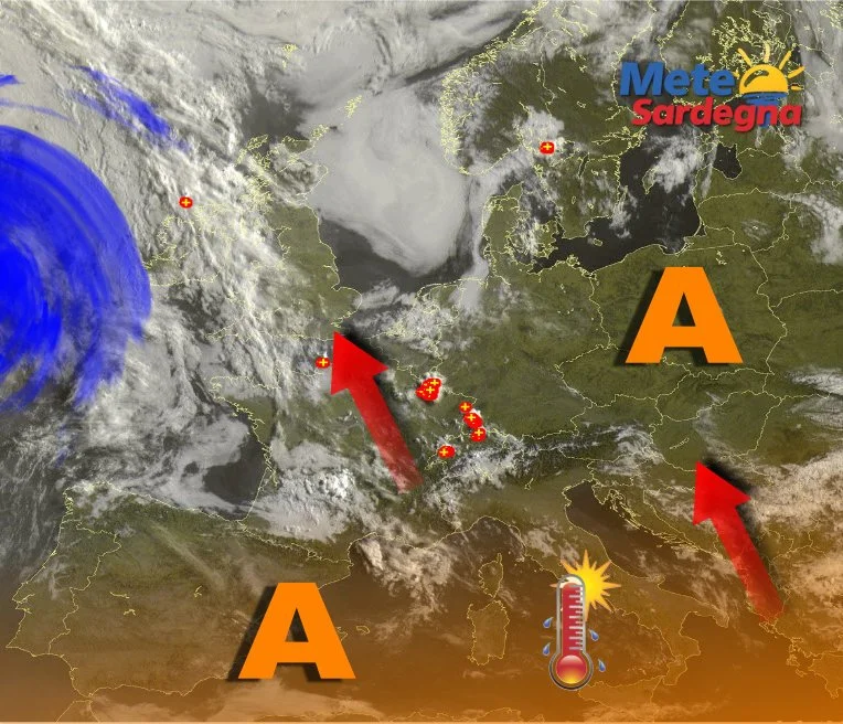 Meteosat 2 - Anticiclone in gran forma, è estate ma occhio al pomeriggio