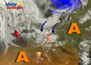 Meteosat 3 350x250 - Forte caldo in arrivo, ma grandi novità meteo in vista nel fine settimana