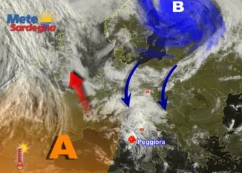 Meteosat 4 350x250 - Forte caldo in arrivo, ma grandi novità meteo in vista nel fine settimana