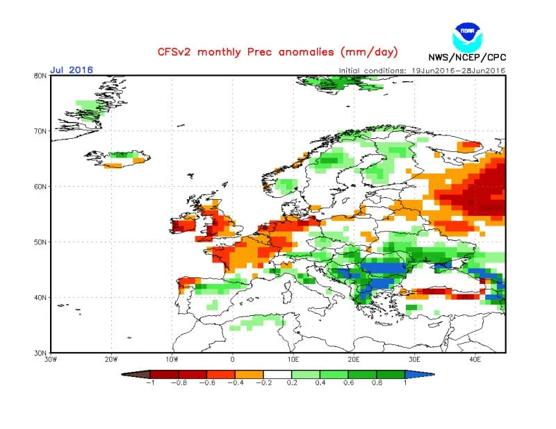 Precipitazioni 1 - Come sarà luglio? Le ultime novità dalle previsioni stagionali