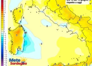 Variazioni temperature 350x250 - Forte caldo in arrivo, ma grandi novità meteo in vista nel fine settimana