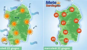 sardegna meteo sole estate mare caldo 350x203 - Gran caldo, ma è imminente un temporaneo calo termico con un po' di vento