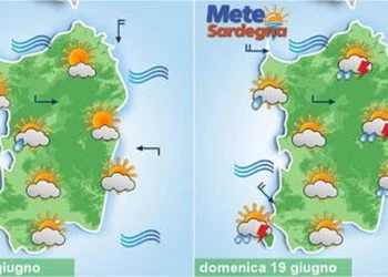 sardegna meteo weekend peggiora piogge temporali 350x250 - Meteo d’estate, sarà finale di giugno con sole e caldo. Ecco la tendenza